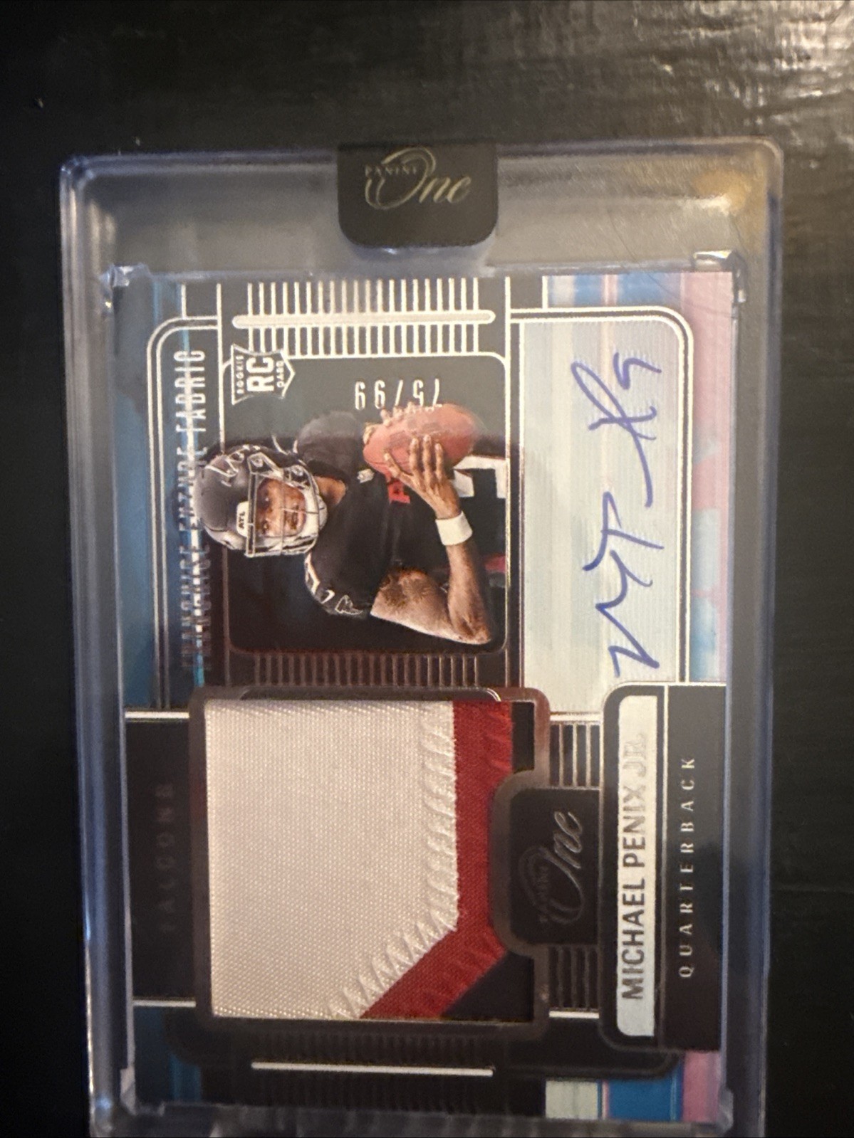Michael Penix Jr 2024 Panini One Franchise Future Fabric Auto Patch /99 RPA