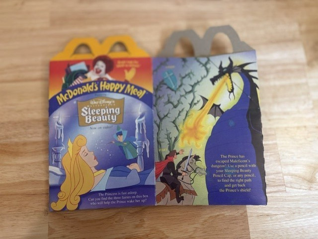 1997 McDonald's Walt Disney's Sleeping Beauty Happy Meal Box