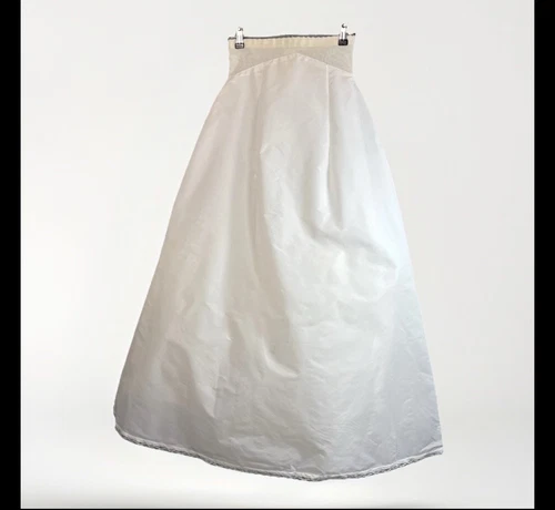 Vintage Crinoline Full Maxi Slip S/XS Petticoat White Bridal Layered Zipper - Picture 19 of 19