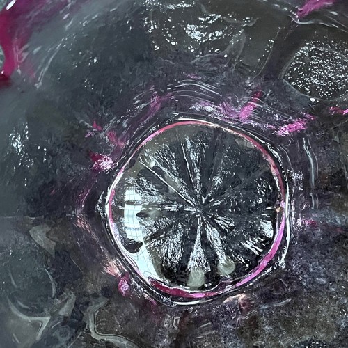 Viking Glass Pink Candy Nut Dish Five Petal Lotus Flower MCM Vintage *READ - Picture 9 of 18