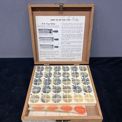 #ad KINGSLEY Machine Hot Foil 10 Pt BERNHARD GOTHIC CAPS Type Set In Box $102.10