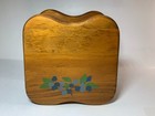 MADE IN MAINE WOOD KITCHEN DINING TABLE NAPKIN HOLDER W/ BLUEBERRY DECORATION — photo 1