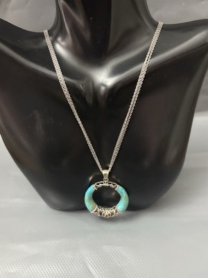 Vintage Stauer Necklace Sterling Silver 925  Turquoise Multi Strand Signed
