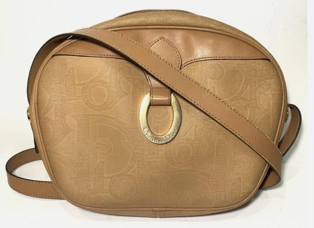 Dior Brown PVC Oval Shoulder Bag Authentic F06221949