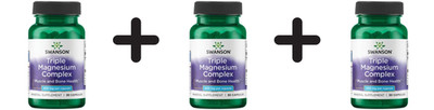 3 x Swanson Triple Magnesium Complex, 400mg - 30 caps (154,44 EUR/kg)
