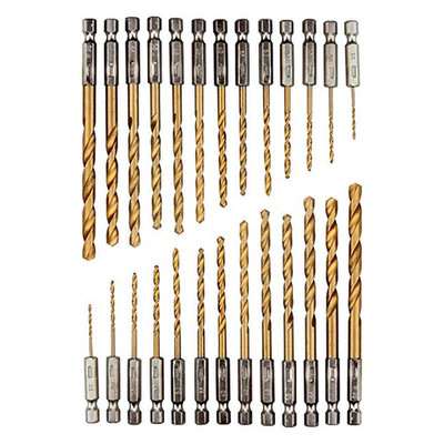26 Teiliges Titan Bohrerset, Sechskantschaft Schnellbohrkronen, 1,5-6,5 Mm Schne