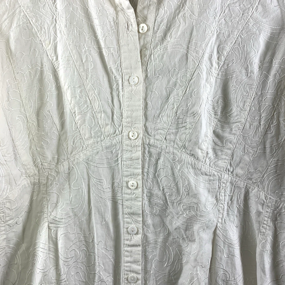 Top túnica boho boho costero bordado con botones palangre para mujer talla 12 Foto 3 de 4