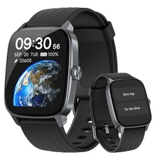  Smart Watch No App/Phone Required, 1.85" Ultra HD Display, Waterproof Black