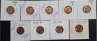 1950-1958 D,S, Wheat Cents, All S.F. & Denver Mint Marks, Lot Of 9, UNC/BU