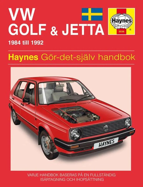 VW Golf And Jetta II (1984 – 1992) Haynes Repair Manual (Svenske Utgava) | Buch-image