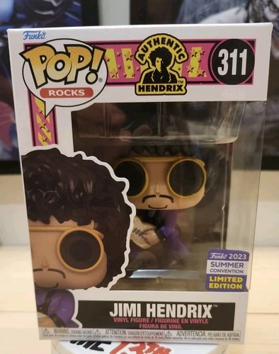 Funko Pop Rocks Jimi Hendrix #311 2023 SDCC Exclusive Con Sticker