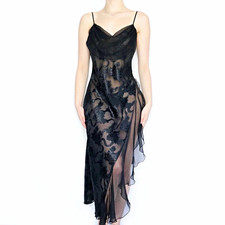 Vintage Gold Label Victorias Secret Collectible Sheer Floral Maxi Slip Gown