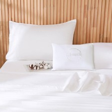 100 Organic Cotton King Sheet Set, White Sheets Deep Pocket, 300 Thread Coun...
