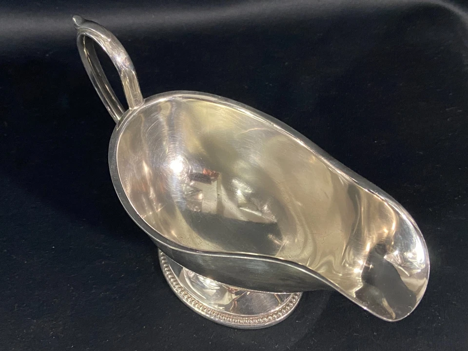 Saucière en métal argenté de style Louis XVI - Photo 3/4