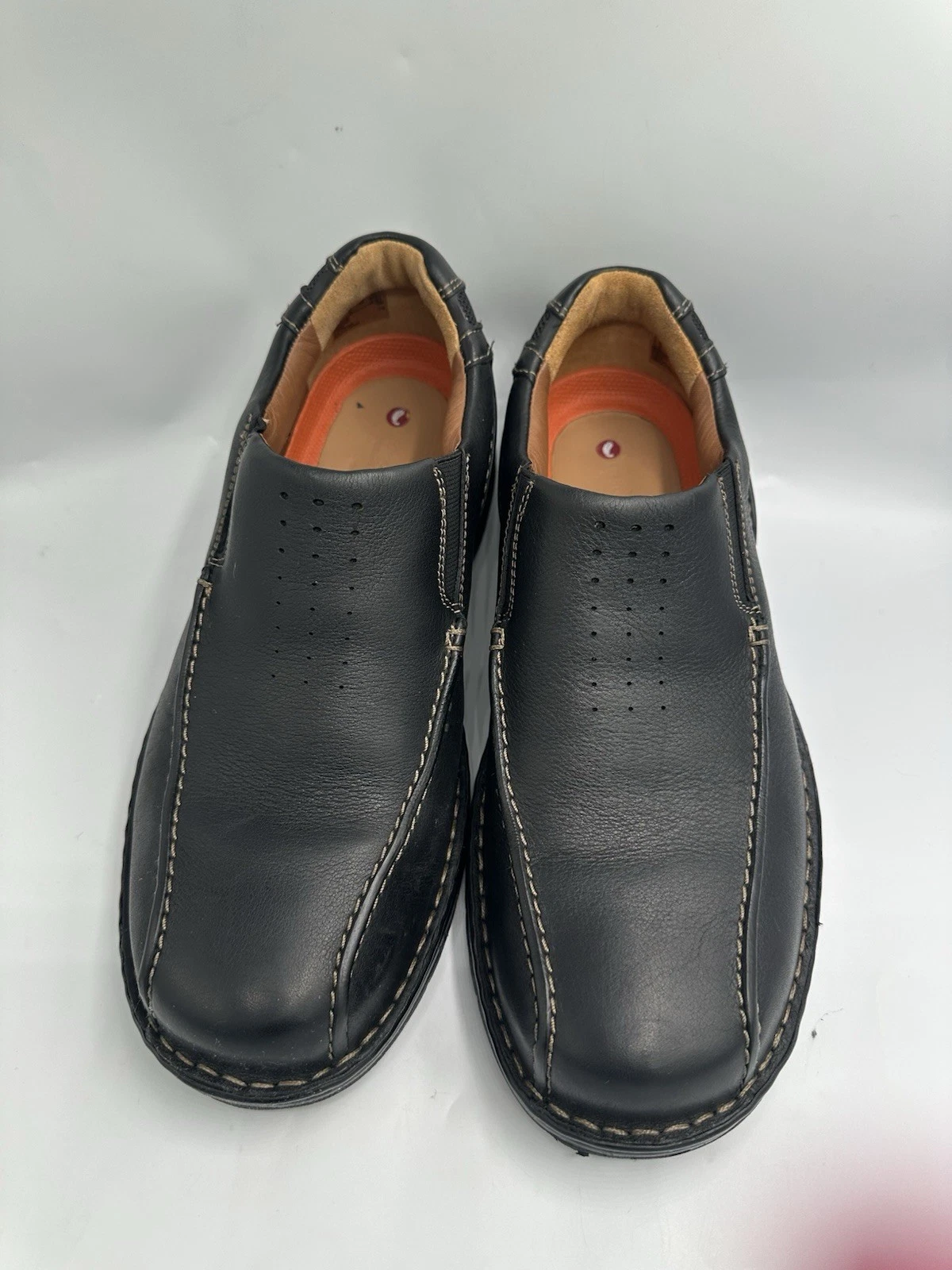 Scarpe comode Clarks destrutturate da uomo in pelle nera taglia 9M