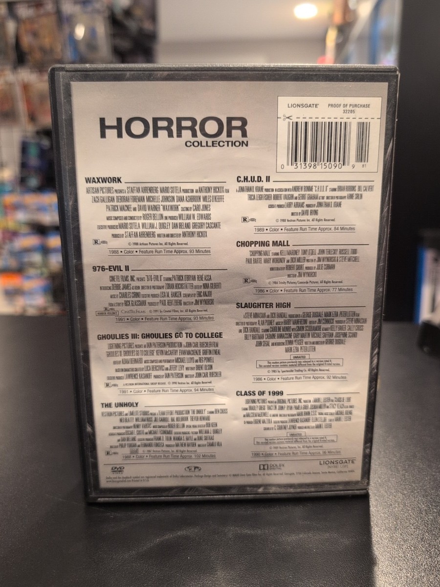 Horror 8 Movie Collection (DVD, 2007) NE Waxwork Ghoulies 3 CHUD 2