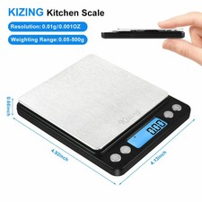Portable 0.01g - 500g Black Digital Scale Jewelry Pocket Balance Weight Gram LCD