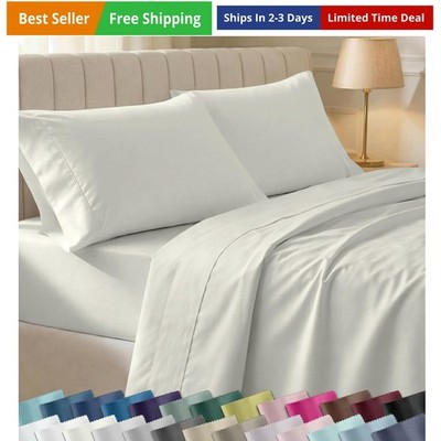 Soft 100% Cotton King Sheet Set, 400 Thread Count Good Housekeeping Award Win...