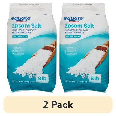 (2 pack) Equate Epsom Salt, Magnesium Sulfate, 128 oz (8lb)