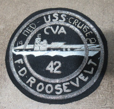 USS Cruker CVA-42 Roosevelt Aircraft Carrier Patch 6&rdquo; Navy Rare