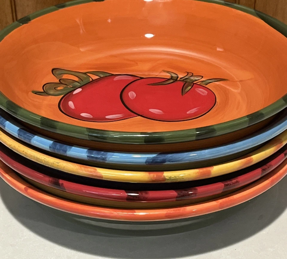 Juego de 5 cuencos de pasta Jennifer Clark 9,5" certificados para servir verduras internacionales Foto 2 de 4