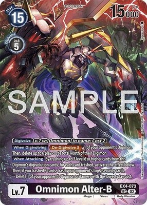 Omnimon Alter-B Alternate Art Foil - EX4-073 - NM - Digimon TCG