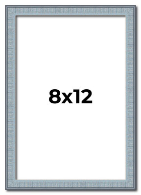8x12 Frame Blue Scuffed Farm Board Solid Wood Picture Frame Width 0.75 Inches |