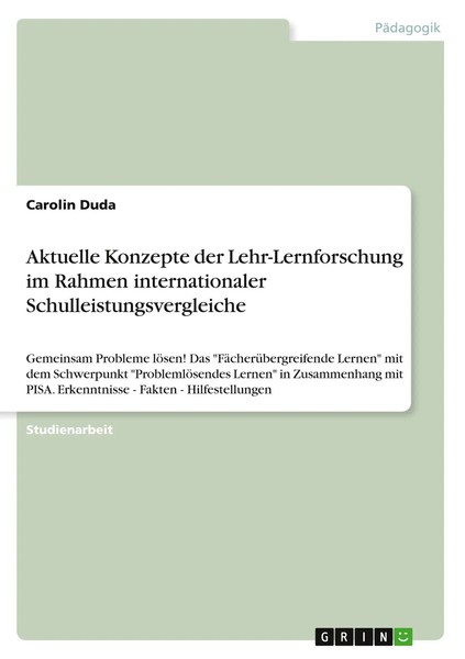 Aktuelle Konzepte Der Lehr-Lernforschung Im Rahmen Internationaler...-image