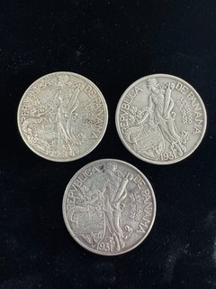 LOT OF (3) 1931 Panama 1 Balboa Large Silver World Coins No Reserve