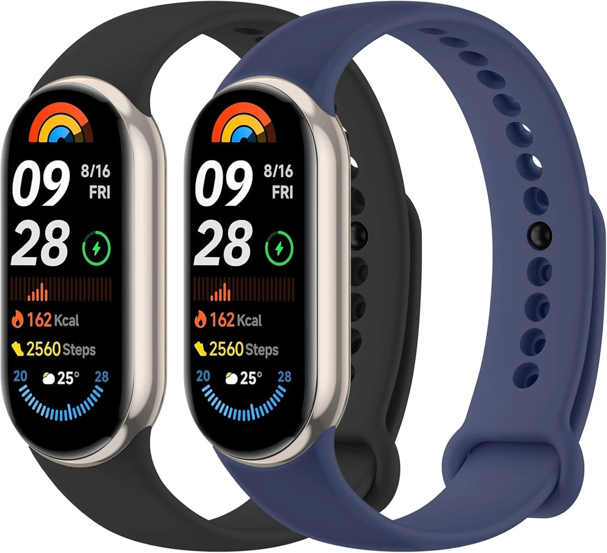 Cinturino In Silicone Per Xiaomi Smart Band 8 Active E Redmi Smart Band 2 – Morbido, Traspirante E Impermeabile (Blu Scuro)