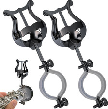 2-Pack Clarinet Lyre Holder 6.02in, Black Sheet Music Clip for Band