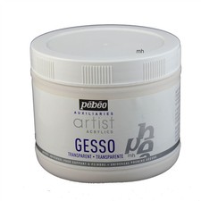 Pebeo Artist Acrylic Primer Transparent Gesso Pot 500ml Paint Canvas Primer