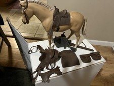 1968 Louis Marx Toy Horse Johnny West Palomino Pancho Lot Cracked Tail