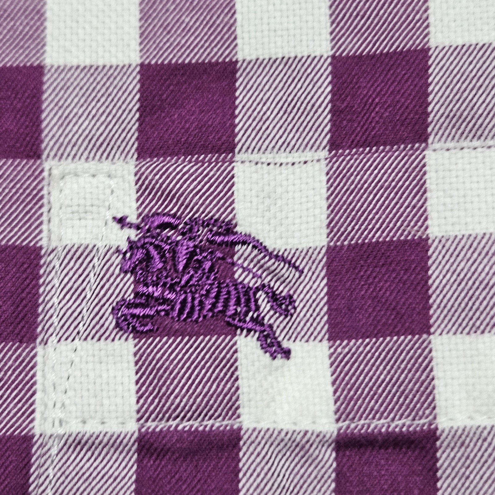 Burberry Brit Shirt Mens Small Purple Check Butto… - image 4