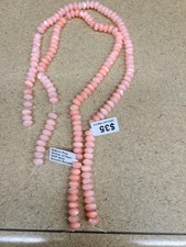 Pink Mother of Pearl MOP Shell Smooth Rondelle Beads 5x8mm 2 Strands