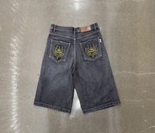 VTG Men  s Indigo30 Baggy Long Wide Black Jean Shorts Y2K Size 32