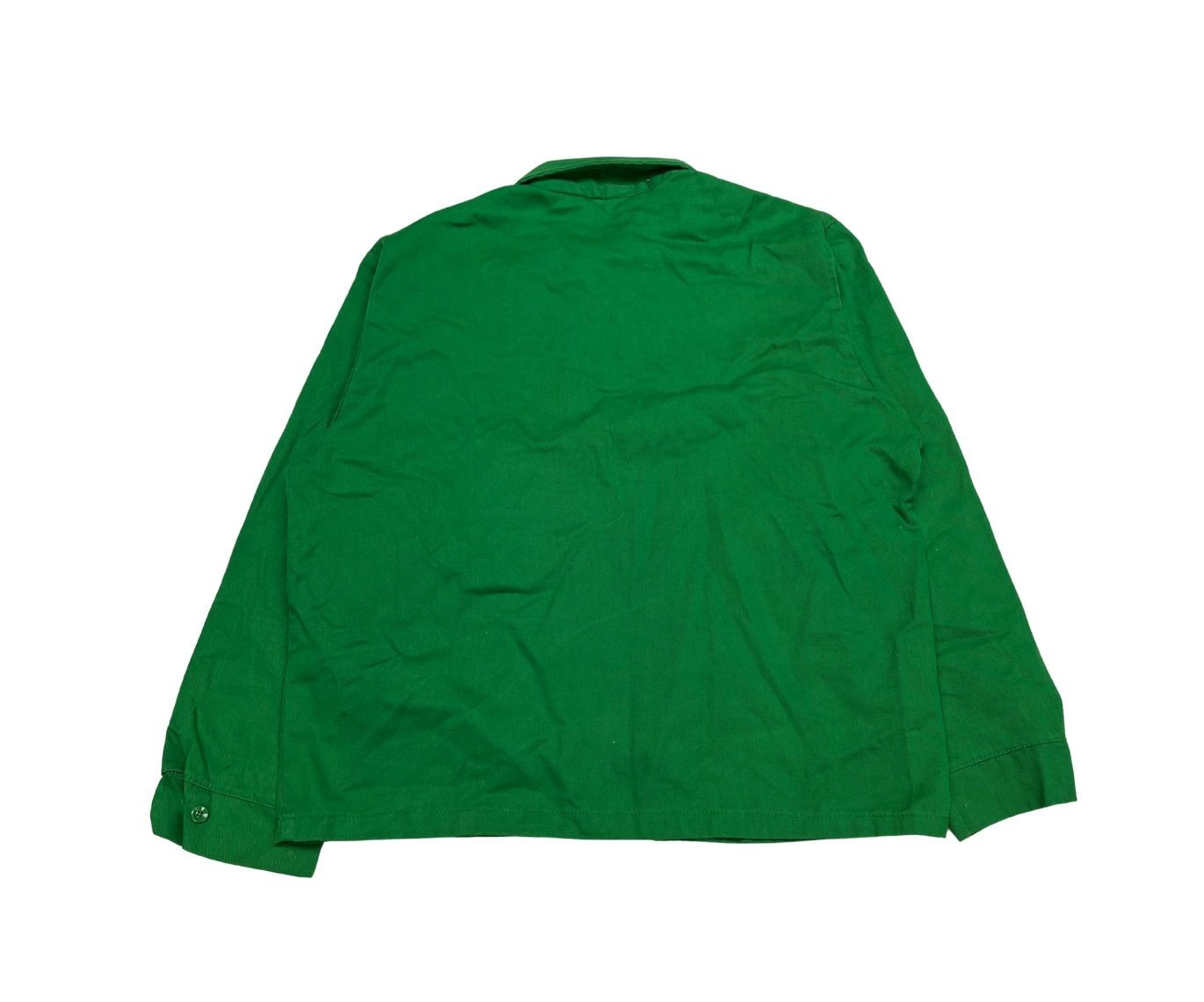 Vintage 1970s Emerald Green Denim Zipper Up Jacket Size XL rare find image 2