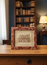 Antikes Foto Militär 140. Regiment | Arbeiter Schuster Sepia gerahmt