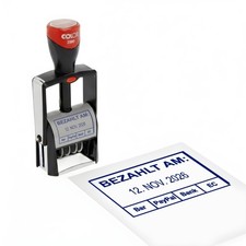 Datumsstempel Stempel BEZAHLT AM – Kontierungsstempel - 44x29mm
