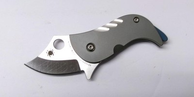 Spyderco C256TIP Pochi Flipper CPM S45VN Plain Titanium Scales Blue Accents NEW!