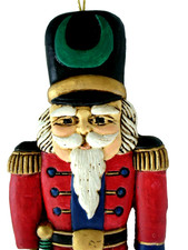 CLAY Hand Crafted NUTCRACKER Christmas WALL PLAQUE Hand Painted 12" x 4" EUC