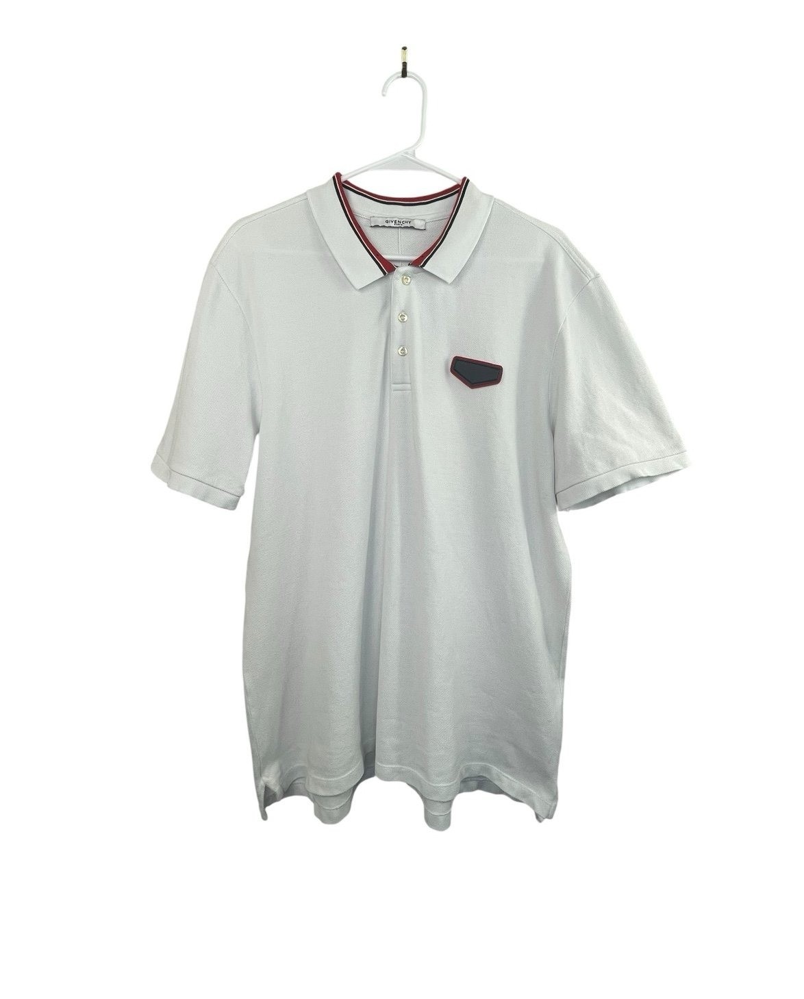 Givenchy White Leather Patch Cotton Pique Polo Sh… - image 1