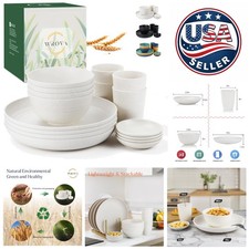 Lightweight 16-Piece Unbreakable Dinnerware Set - Perfect for Picnics Camping