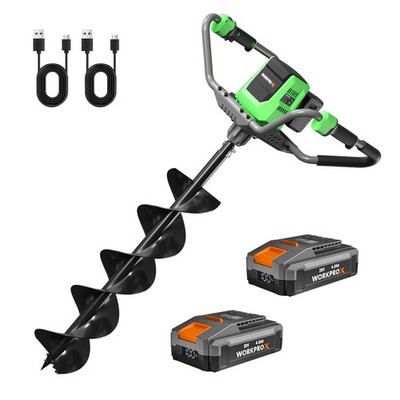 WORKPROX 40V Auger Post Hole Digger, 8'' Electric Auger 2-Speeds Reverse Function