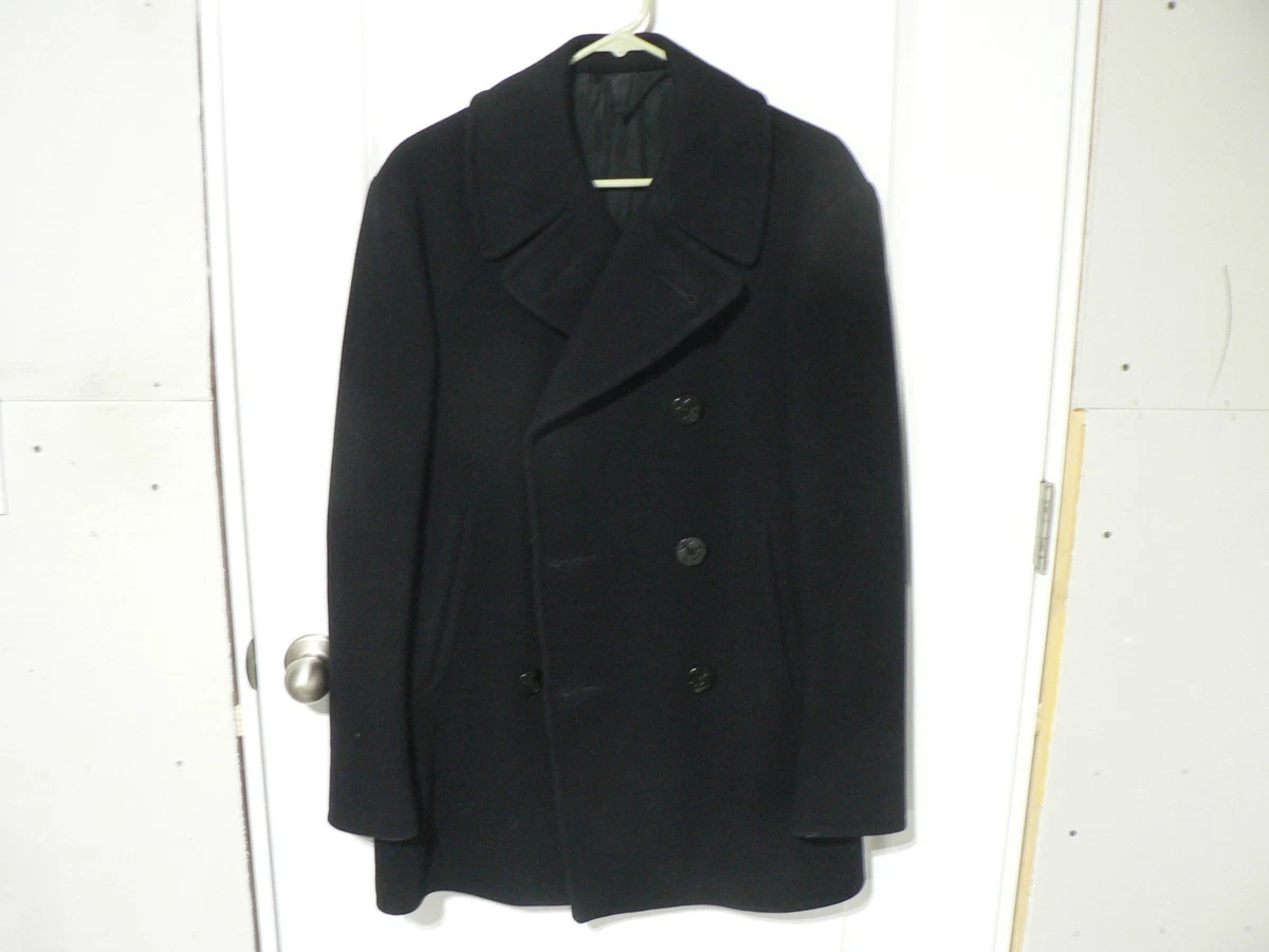 Vintage Navy Pea Coat In Vintage Outerwear Coats & Jackets For Men