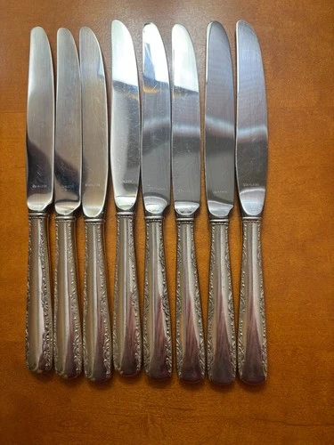 Sterling Silver handle butter knives lot of 8 Gorham scrap or not