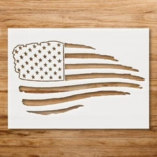 American Flag Wall Art Stencil for Patriotic Home Decor - StencilAir