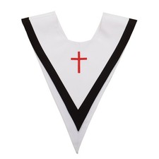 Catholic Reversible V Shape Choir Stole with Border Cross Pattern with border