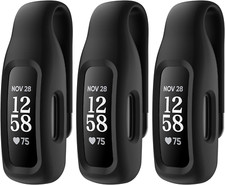 3-Pack Black Clip Cases for Fitbit Inspire 3/Inspire 2 Accessories