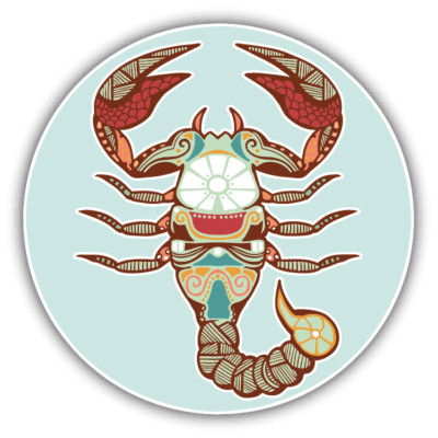 Scorpio Zodiac Sign Ornament Car Bumper Sticker Decal